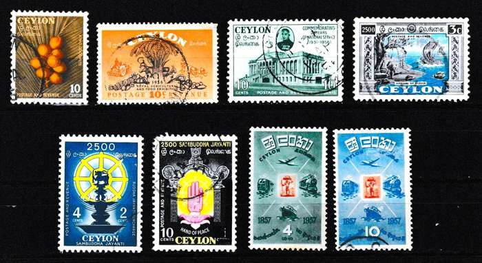 CEYLON 10 X SCANS EARLY STAMPS