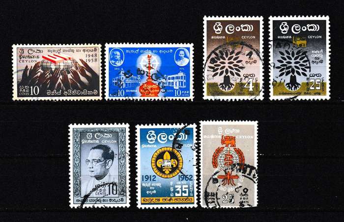 CEYLON 10 X SCANS EARLY STAMPS