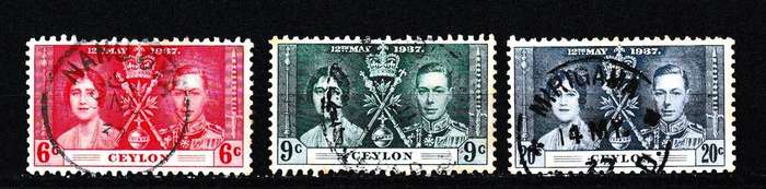 CEYLON 10 X SCANS EARLY STAMPS