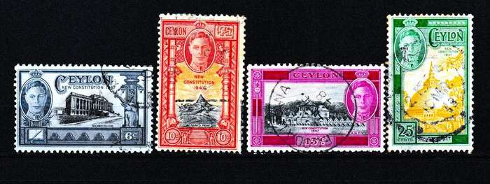 CEYLON 10 X SCANS EARLY STAMPS