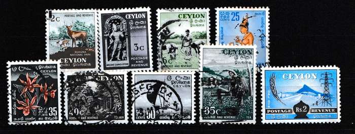 CEYLON 10 X SCANS EARLY STAMPS