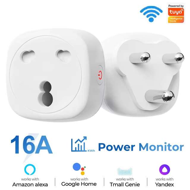 WiFi Smart Plug 16A TUYA South African Power AC Plug Socket