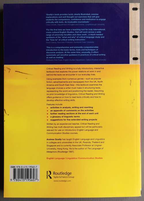 Critical Reading and Writing - Andrew Goatly