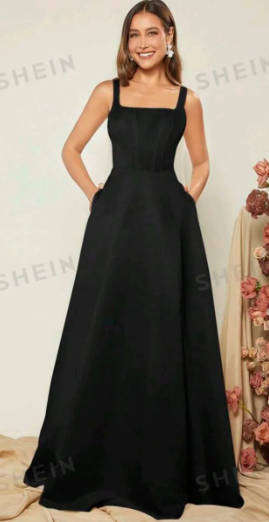 Black satin dress