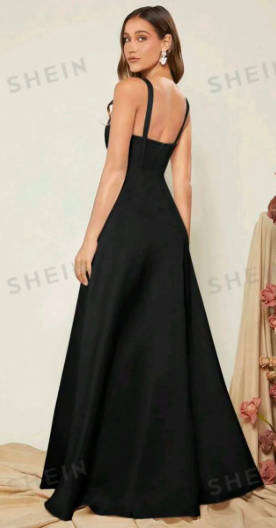 Black satin dress