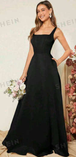 Black satin dress