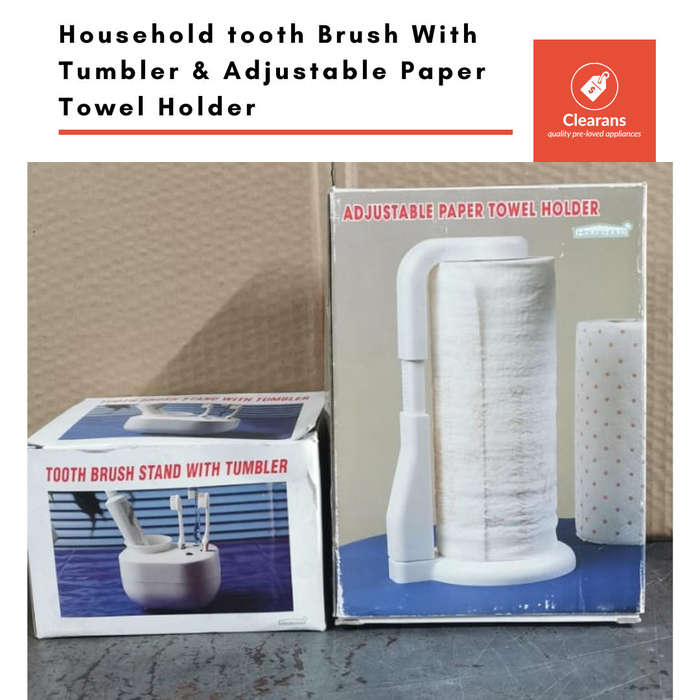 Household tooth Brush With Tumbler & Adjustable Paper Towel Holder