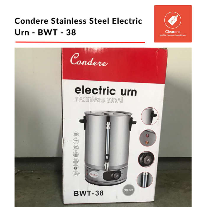 Condere - Double Wall Stainless Steel Electric Water Heater Machine (COLLECTION ONLY)