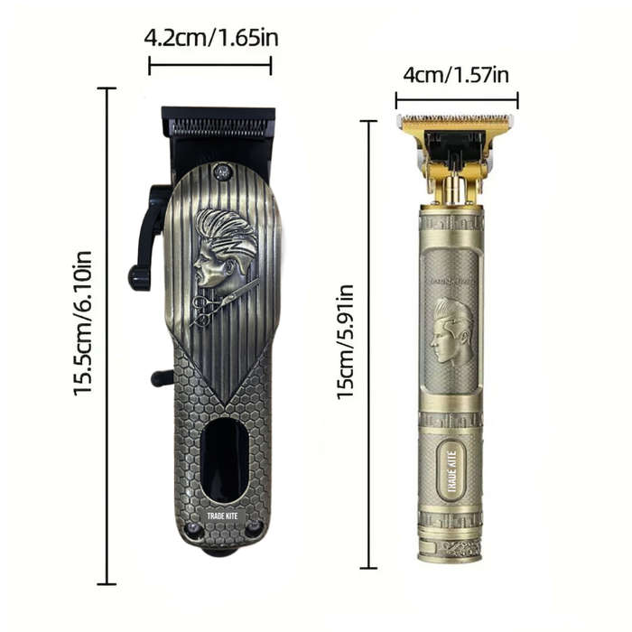 Trade Kite Cordless Hair Clippers Kit  Professional Grooming Set of 2