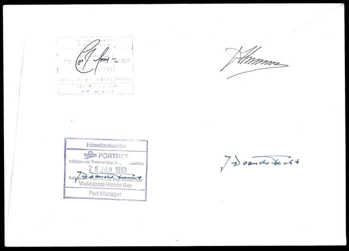 1993 Harbours, SIGNED by 4 Port Managers and Chief Executive JHB, Very Scarce