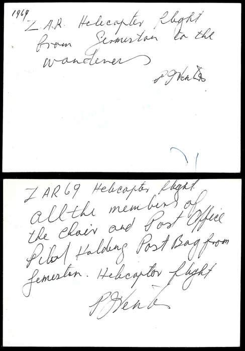 Rare, Helicopter Flight (FDC 12A) Photo's each with notation at back and Signed, Possibly Unique