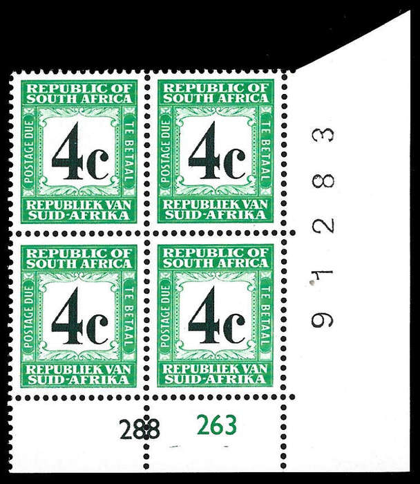 1969/71 Postage Due 4c, Perf 14½ x 14, English on top, Superb unmounted mint