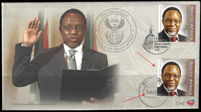 Pres. Motlanthe Official launch of the presidential stamp on 19 March 2009, Scarce Cover