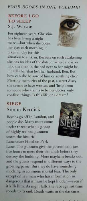 Readers Digest 4 Authors in 1 book Before  go to sleep &  Outwitting trolls & Siege & Women first