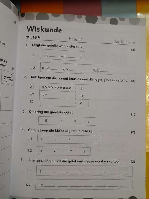 Slimkoppe Toetse Wiskunde en Afrikaans Huistaal Oefentoetse Graad 1