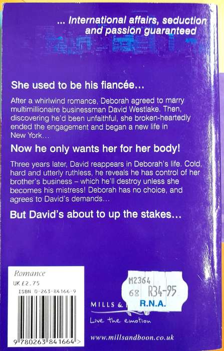 His Mistress by marriage by Lee Wilkinson Mills and Boon Modern