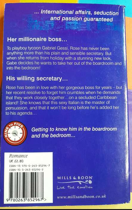The Italian Boss's secretary mistress by Cathy Williams Mills and Boon Modern