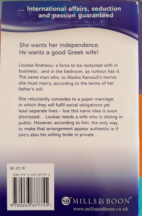 The Andreou Marriage Arrangement by Helen Bianchin Mills and Boon Modern