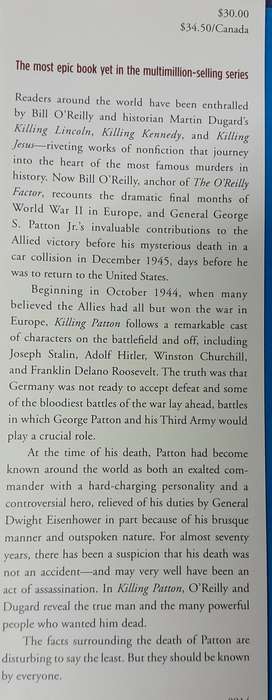 KIlling Patton by Bill O'Reilly and Martin Dugard