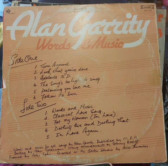 Alan Garrity - Words and Music