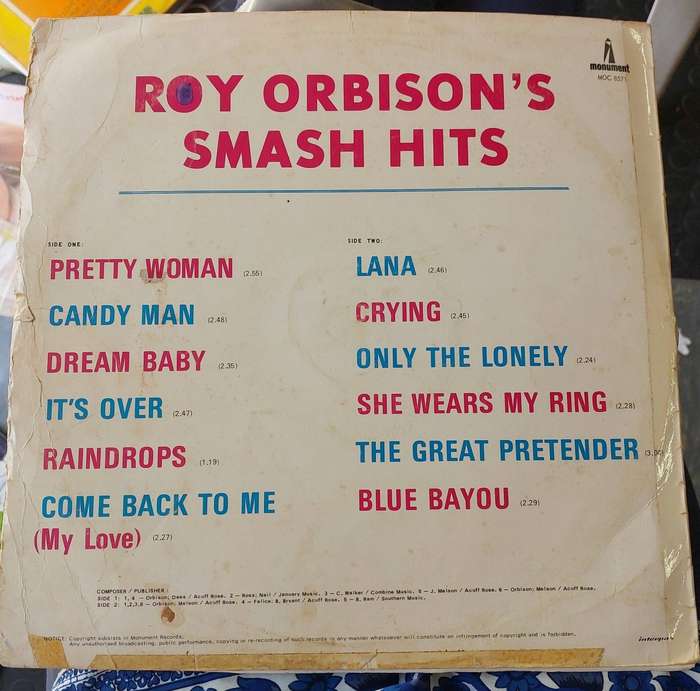 Roy Orbison's smash Hits
