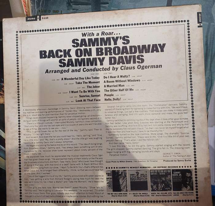 Sammy Davis - Sammy's back on broadway (VG/VG)
