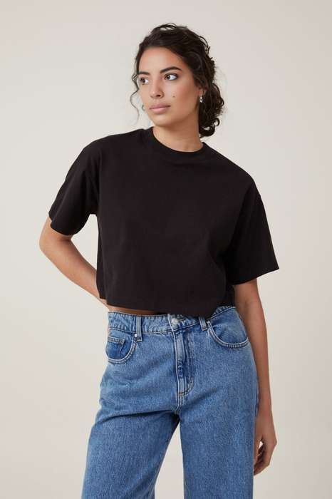 Basic Crop Oversized T-Shirt Boxy Fit