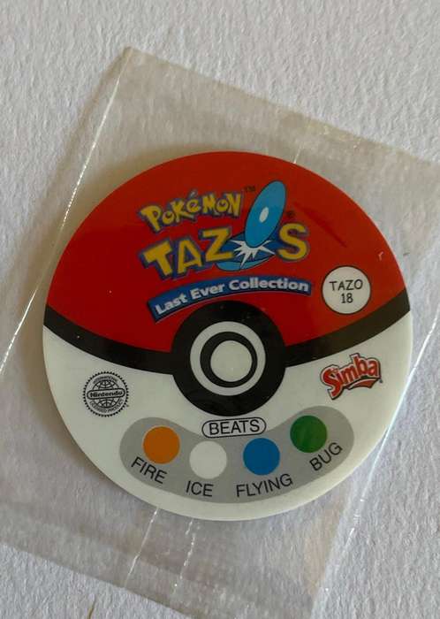 Pokemon Tazo - # 138  OMANYTE - Last Ever Collection . 2001 - Tazo number 18 - Mint - UNOPENED