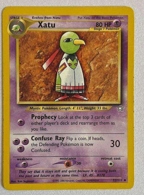Pokémon Trading Card -  XATU - 2000 - 52/111  UNCOMMON  LP NM