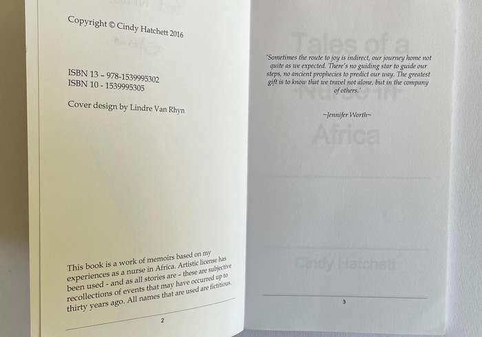 TALES OF A NURSE IN AFRICA - C. HATCHETT - PROOF, SIGNED COPY. 2016 - NEW.
