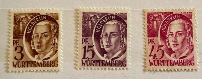 Wurttemberg Stamp set -Holderlin - 1947 - MH