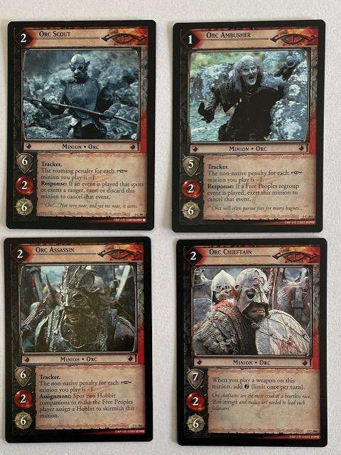 LORD OF THE RINGS TCG - X4 ORC CARDS 2002 - DECIPHER