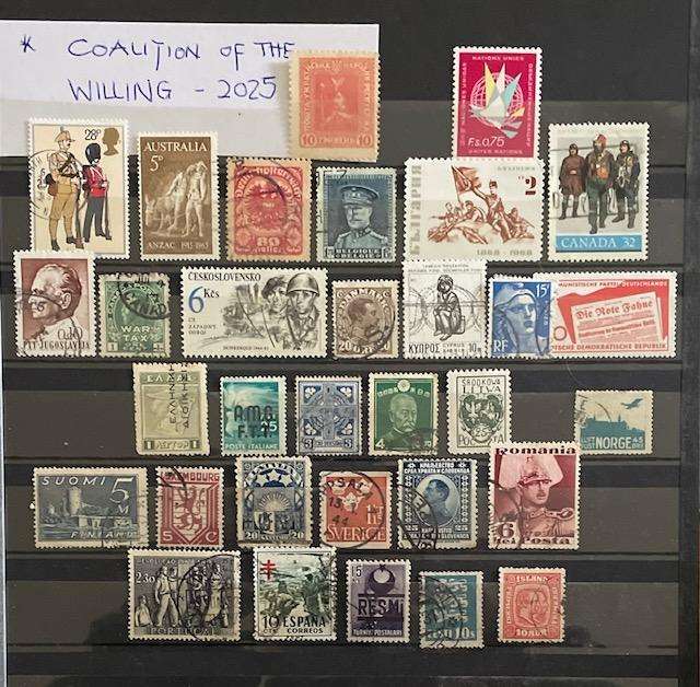 Mixed War / Peace stamps - used - "COALITION OF THE WILLING"  2025 - THEMATIC