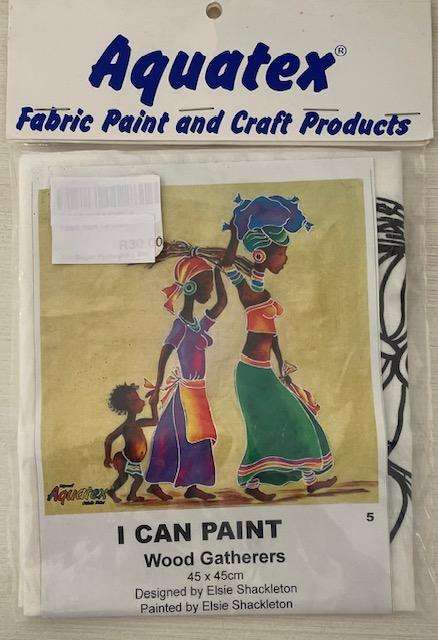 Fabric Art Design for you to paint - THE WOOD GATHERES - 45cm x 45cm - Still new - unopened.