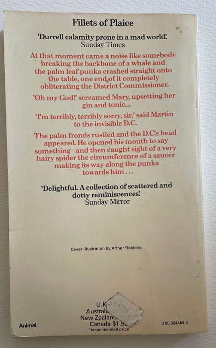 GERRALD DURRELL - FILLETS OF PLAICE - 1976 - 189 PAGES
