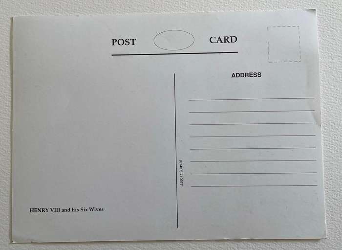 LARGE Postcard - HENRY VIII and his SIX WIVES  - unused