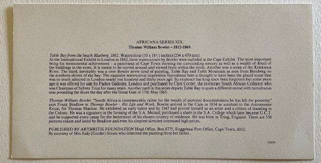 Greeting card - Africana series 19 - Table Bay from Blouberg - 1862 - T W Bowler - Unused
