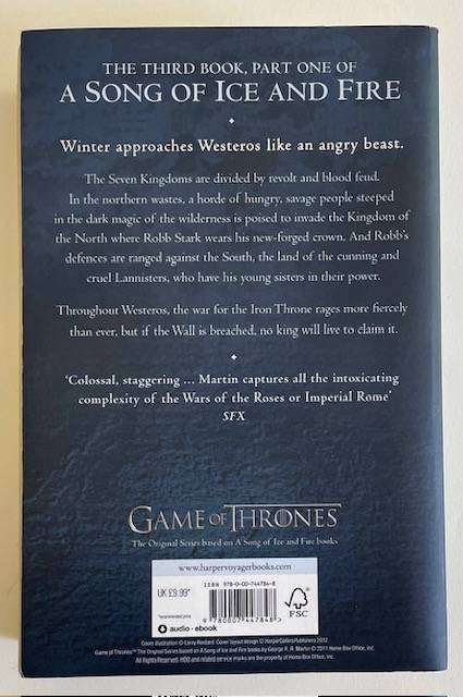A STORM OF SWORDS -  GEORGE RR MARTIN - 2012 Harper Collins UK.  623 pages *Game of Thrones series