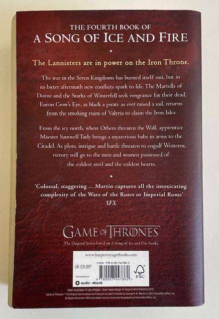 A FEAST FOR CROWS-  GEORGE RR MARTIN - 2011 Harper Collins UK.  852 pages *Game of Thrones series