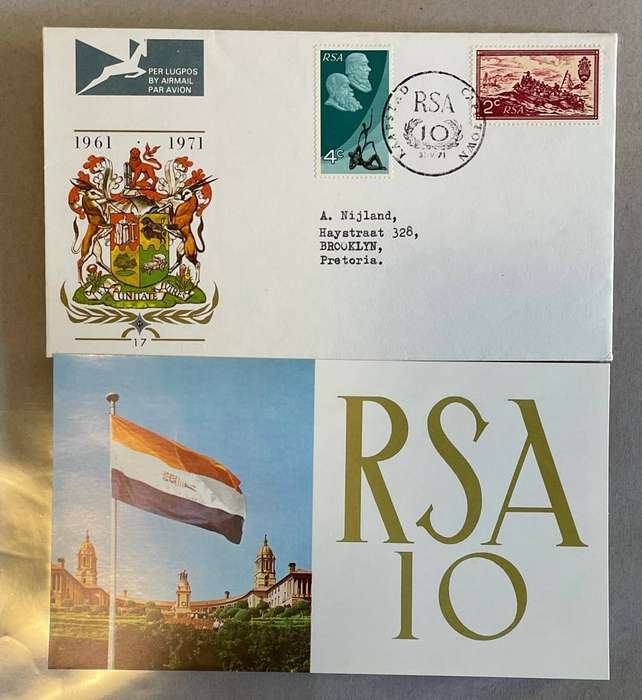 First Day Cover - South Africa- 10 years of the Republic 1971
