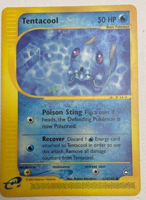 Pokémon Trading Card - TENTACOOL - 2002 - 113/147 - LP NM