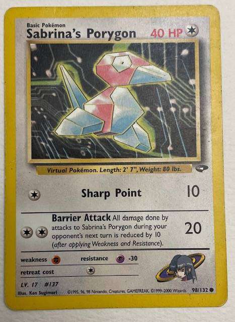 Pokémon Trading Card - SABRINAS PORYGON - 2000 - 98/132