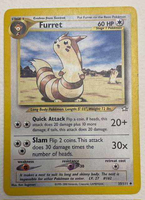 Pokémon Trading Card - FURRET - 35/111 - 2000 - Ultra rare - LP NM