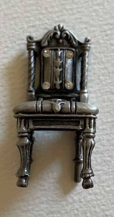 Vintage Miniature Pewter Chair - Placeholder.  Intricate design - beautiful!