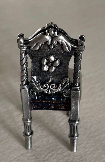 Vintage Miniature Pewter Chair - Placeholder.  Intricate design - beautiful!