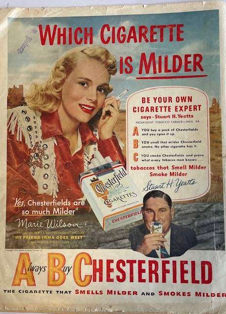 Vintage advertisement - CHESTERFIELD  - from LOOK magazine - 1950
