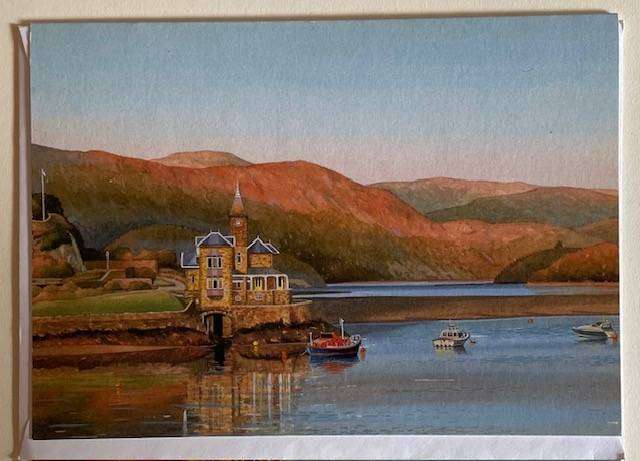 Unused blank card - "CLOCKHOUSE" and image by Keith Davies - printed in Wales 2010