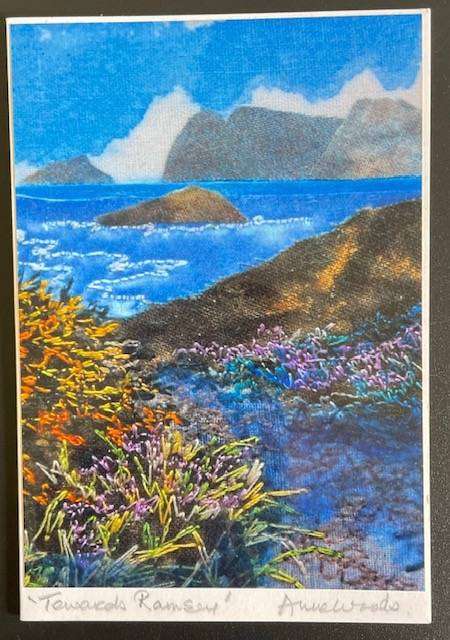 Art card - " Towards Ramsey" by Anne Woods - photograph stuck to card  by artist