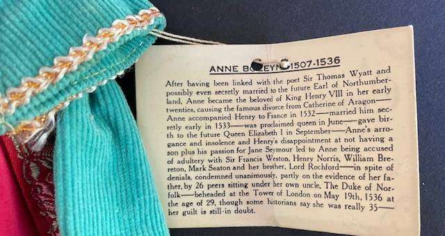 Vintage Historical Collectible Doll - Anne Boleyn . Quality collectible #2 in the series