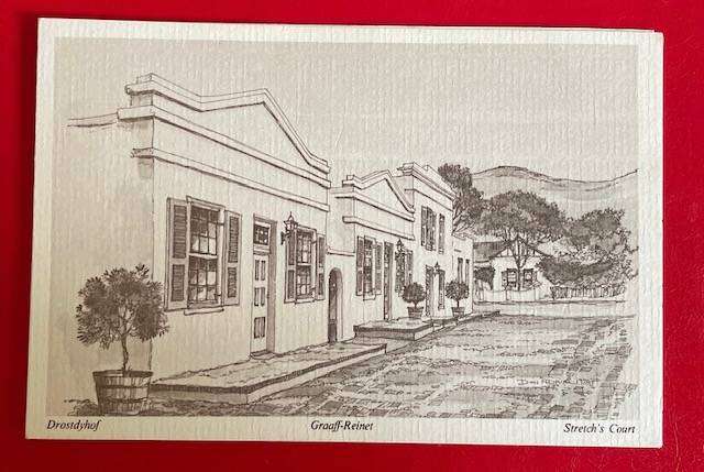 GREETING CARD  GRAAF RENIET - DROSTDYHOF - STRETCHES COURT  - UNUSED - BLANK INSIDE #AFRICANA